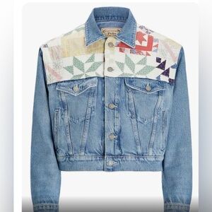 Polo Ralph Lauren Quilted Patchwork Denim Trucker jeans aztec‎ Jacket size Small
